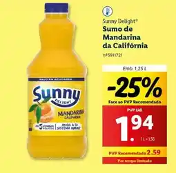Lidl Sunny - delight sumo de mandarina da califònia promoção