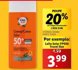 Lidl Cien - leite solar fps50 promoção