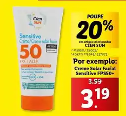 Lidl Cien - creme solar facial promoção