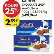 Pingo Doce Lindt - tablete de chocolate promoção