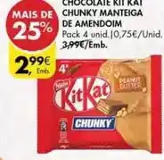 Pingo Doce Kit kat - chocolate kit kai chunky manteiga promoção