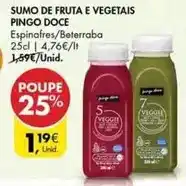 Pingo Doce Pingo doce - sumo de fruta e vegetais promoção