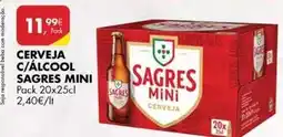 Pingo Doce Sagres mini - cerveja c/alcool promoção