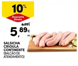 Continente Salsicha crioula continente promoção