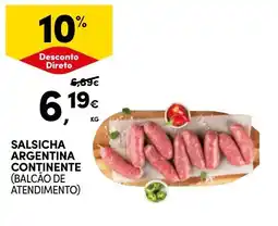 Continente Salsicha argentina continente promoção