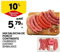 Continente Mix salsicha de porco continente promoção