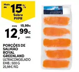 Continente Porções de salmao royal greenland ultracongelado promoção