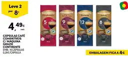 Continente Cápsulas café compatíveis c/ máquina grazie continente promoção