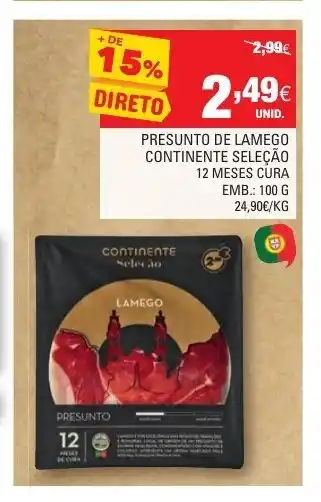 Continente Presunto de Lamego Continente 100g promoção