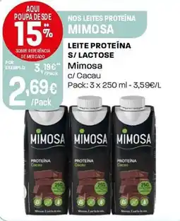 Intermarché Leite proteína s/lactose Mimosa c/ cacau promoção