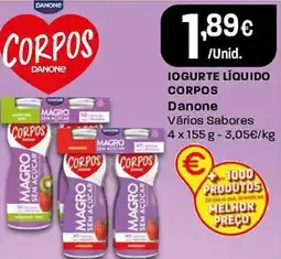 Intermarché Iogurte líquido corpos Danone promoção