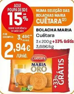 Intermarché BOLACHAS MARIA Cuétara promoção