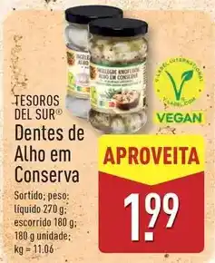 ALDI Dentes de alho em conserva promoção