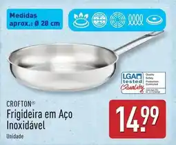 ALDI Frigideira em aço inoxidavel promoção