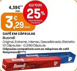 Intermarché Café em cápsulas Buondi promoção