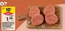 Continente Continente - hamburguer de bovino c/chou- ricotta becon promoção