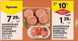 Continente Continente - hamburguer de bovino c/ picanha barbecue promoção