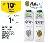 Continente Matinal - leite uht promoção