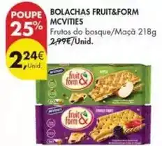 Pingo Doce Mc vitie`s - bolachas fruit&form promoção