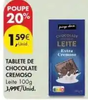 Pingo Doce Tablete de chocolate cremoso promoção