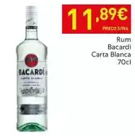 Recheio Bacardi - rum carta blanca promoção