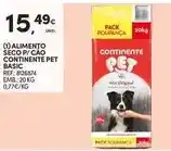 Continente Basic - alimento seco p/ cão continente pet promoção