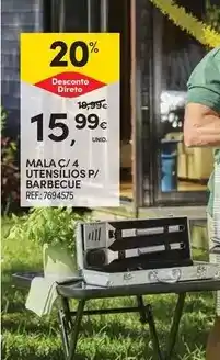 Continente Mala c/4 utensilios p/ barbecue promoção