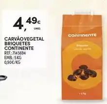 Continente Continente - carvão vegetal briquetes promoção