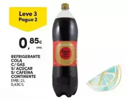 Continente Continente - refrigerante cola c/gas s/acucar s/cafeina promoção