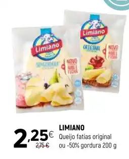 Coviran LIMIANO Queijo fatias original ou -50% gordura promoção