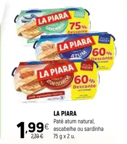Coviran LA PIARA Paté atum natural, escabelhe ou sardinha promoção