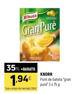 Coviran KNORR Puré de batata "gran puré" promoção