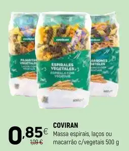 COVIRAN Massa espirais, laços ou macarrão c/vegetais