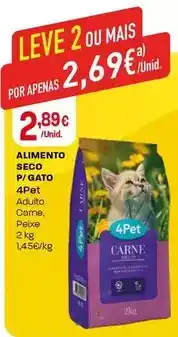 Intermarché 4 pet - alimento seco p/ gato promoção