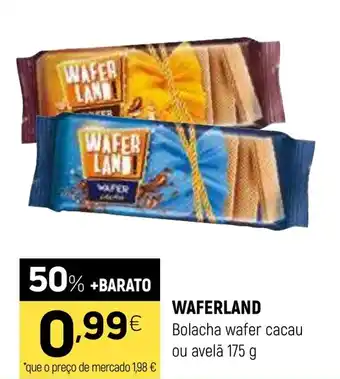 Coviran WAFERLAND Bolacha wafer cacau ou avelã promoção