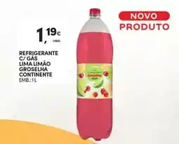 Continente Lima - refrigerante c/gas groselha continente promoção