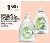Continente Eco green - detergente manual loica promoção