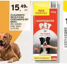 Continente Continente - alimento seco p/cao pet basic promoção