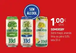 Coviran Somersby Sidra maçã, ananás lima ou pêra 0,0% lata promoção