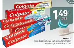 Coviran Colgate Pasta de dentes herbal, triple action, herbal, herbal white, fluór gel ou anti-tártaro promoção