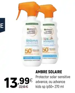 AMBRE SOLAIRE Protector solar sensitive advance, ou advance kids sp ip50+