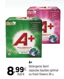 Coviran A+ Detergente 3em1 cápsulas líquidas optimal ou fresh flowers 38 u. promoção