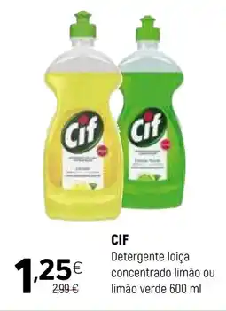 Coviran CIF Detergente loiça concentrado limão ou limão verde promoção