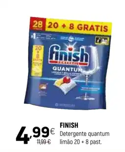 Coviran FINISH Detergente quantum limão 20 + 8 past. promoção