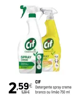 Coviran CIF Detergente spray creme branco ou limão promoção