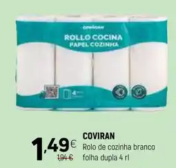 Coviran COVIRAN Rolo de cozinha branco folha dupla 4 rl promoção