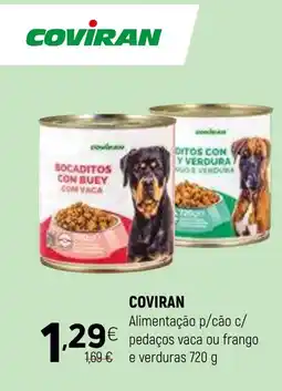 Coviran COVIRAN Alimentação p/cão c/ pedaços vaca ou frango e verduras promoção