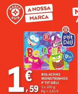 E.Leclerc Bolachas monstrinhos p'tit déli promoção
