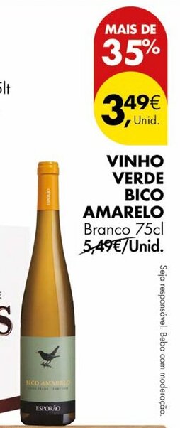 Pingo Doce Vinho verde bico amarelo branco promoção