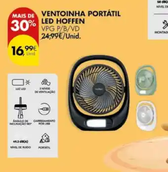 Pingo Doce Ventoinha portátil led hoffen promoção